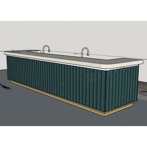 Barra de <span class=keywords><strong>Bar</strong></span> Moderna de Forma Larga y Color Verde, Diseño Personalizado para Restaurante, Club Nocturno, Barra de Cócteles en Venta - Product Image 5