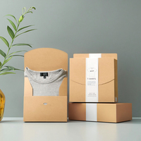 Boîte en papier kraft A4 personnalisée avec logo, recyclable, doublure en aluminium pour l'emballage de t-shirts et chaussettes - Idéale pour les dossiers à manches courtes