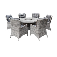 Offre Spéciale : Ensemble de Salle à Manger d'Extérieur en Rotin 6 Pièces au Design Moderne, Personnalisable, Luxe, Résistant aux UV et Imperméable, pour Jardin