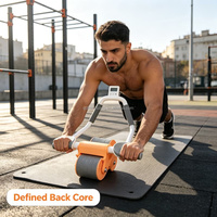 Rouleau abdominal de fitness pour tonification musculaire à domicile, rebond automatique, pour hommes et femmes adultes, pour brûler les graisses abdominales