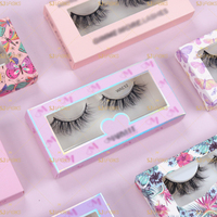 Vente en gros Boîte d'emballage en papier rose pour cils Logo personnalisé et boîte à cils de marque privée Vendeur pour cils en gros