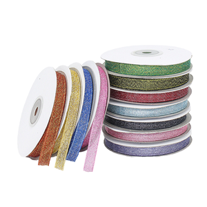 Factory Wholesale 25 Yards Shiny Metallic Glitter Ribbon 10mm Widths in Colorful Nylon for Garment Gift <b>Wrap</b> Weddings" - Product Image 4