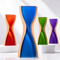 Trophée personnalisé en bois massif et cristal, écologique, pour la reconnaissance des employés d'entreprise, cadeaux promotionnels pour salons professionnels