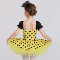 Kostum Tari Terinspirasi Ladybug untuk Anak-anak, Gaun Balet Tutu Polkadot Gaya Retro Minnie Mouse untuk Pertunjukan & Halloween
