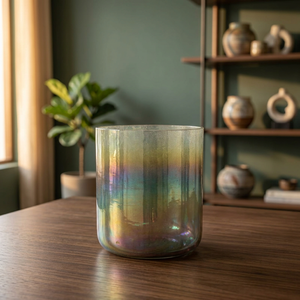 Rainbow <b>Glass</b> <b>Candle</b> Jar Ribbed Clear <b>Candle</b> <b>Holder</b> Decorative <b>Glass</b> Vessel for Home Decor - Product Image 3