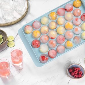 DD1522 Mini Mehrschichtige 33-Fächer Kugelförmige Eiswürfelform mit Deckel & Behälter Eisball-Maker für Gefrierschrank - Product Image 3