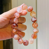 Bracelet en fleurs de gomme rouge naturelle à gros grains de 12 mm - collier à perles rondes à boucle unique - design tendance et unique pour femmes