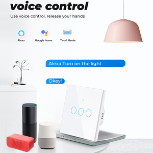 Interrupteur intelligent tactile WiFi Tuya sans fil neutre, en verre, pour mur, contrôle bidirectionnel, 220V, minuterie pour Alexa et Google Home - Product Image 2