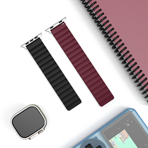 Cm Thời Trang Hai-Màu Cấp Bằng Sáng chế Silicone An Toàn Đóng Dây Đeo Từ Tính Cho Apple Watch11/ 10/8/9/6/7/5/SE - Product Image 3