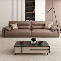 Komfortable, moderne, modulare Ledersofas mit Relaxfunktion für Wohnzimmer in Apartments und Villen