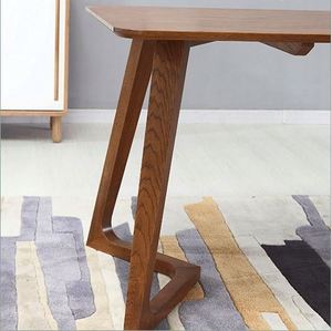 Mesa de Comedor y Sillas de Madera Pura Japonesa, Combinación Rectangular, Mesa Pequeña y Sencilla para Familias - Product Image 3