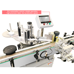 เครื่องติดฉลากสามด้านอัตโนมัติสำหรับขวดแก้วพลาสติก PET พร้อมระบบติดฉลากขวดสี่เหลี่ยมกลมแบนใช้วันที่ - Product Image 3