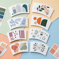 Funda de cartón blanca lisa para vasos, ideal para exhibir logotipos, para bebidas calientes y frías, suministro para mostradores de cafeterías