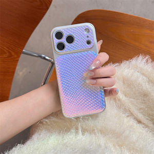 Coque de téléphone en cuir serpent laser arc-en-ciel pour iPhone 17 Air 16 15 14 <span class=keywords><strong>Pro</strong></span> Max, motif de peau en TPU coloré à conversion et changement de couleur, coque arrière - Product Image 4