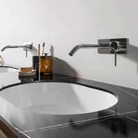 Tocador moderno de chapa de aglomerado económico de superficie con lavabo de espejo tocador de baño con lavabo Doble