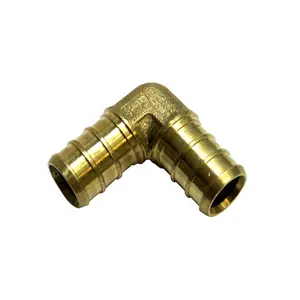 Green Valve superior 1/2''x1/2'' Pipe Fitting Brass Crimp 90 degree Elbow for Gas and Water Plumbing