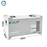 E-Sun Baterai LiFePO4 7.68kwh 24V Hemat Biaya, Paket Baterai 24V300Ah untuk Penyimpanan Energi Rumah Tangga