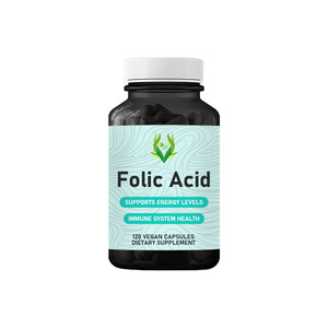 Cápsulas Veganas de Ácido Fólico para la Salud Prenatal OEM ODM, Ácido Pteroilglutámico, Apoyo Prenatal, Folato, Energía, Cápsulas Inmunitarias - Product Image 1
