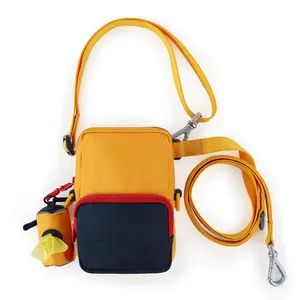 Multifunctional Waist Shoulder Strap Dog Treat Pouch Bag with Built in Poop Bag Dispenser