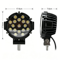 Nouvelle lampe de travail LED 7 pouces 51W, étanche IP68, 12-48V, 3400 Lumens, pour conduite auxiliaire, tout-terrain, voiture, camion, chariot élévateur, engins