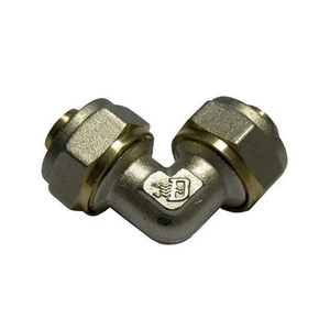 Connettore per Tubi Multistrato da 20mm a Doppia Curvatura in Plastica PA con Funzione di Serraggio - Product Image 1