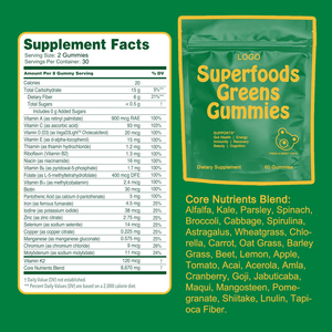 Gummies Super Greens sans sucre pour adultes OEM/ODM, supplément de superaliments et de vitamines pour la santé digestive et les adaptogènes - Product Image 2