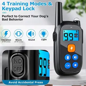 Dog Training Collar With Remote Smart Shock Collar With 3 Training Modes Waterproof Electric Dog Shockers For Dogs