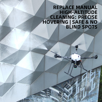 Drone de nettoyage de fenêtres de haute qualité avec dispositif haute pression, drone de nettoyage de façade pour le nettoyage des panneaux solaires