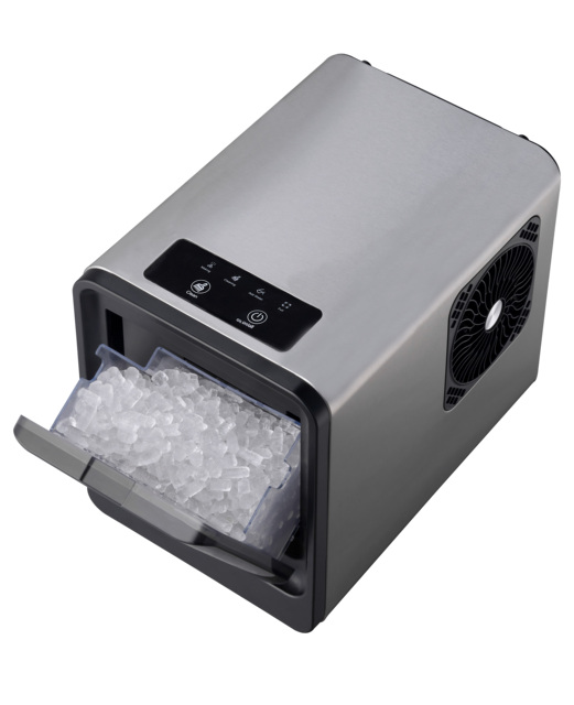 Automatic Portable Electric Nugget Ice Maker Machine Ice Scoop Fast Ice Making Stainless Steel Housing Bottled Household Hotel