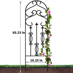 Treillis de jardin en <span class=keywords><strong>fer</strong></span> antirouille noir 4 panneaux de fil de <span class=keywords><strong>grille</strong></span> murale pour vignes en pot légumes Patio décor à la maison - Product Image 5