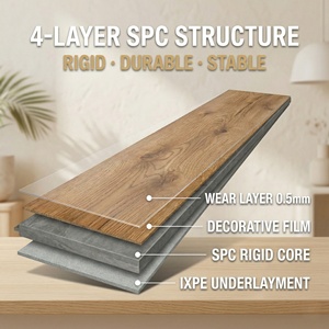 Pavimento SPC Impermeabile Facile da Installare, Plancia Larga 4mm con Motivo <span class=keywords><strong>Legno</strong></span>, Vinile di Lusso per Soggiorno, Camera da Letto, Ufficio - Product Image 3