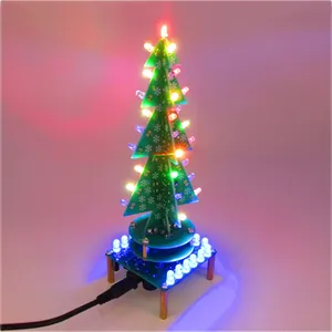 Вращающаяся красочная Музыкальная Рождественская елка, светодиодная лампа для воды, дышащий свет, дерево, электронные детали для производства, комплект