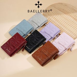 กระเป๋าสตางค์ผู้หญิง Baellerry ลายควิลท์ สีแดง ความจุขนาดใหญ่ ลายเพชร แฟชั่น ใช้ได้ทุกวัน - Product Image 3