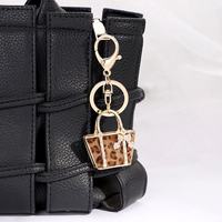 Porte-clés fantaisie en métal 3D motif léopard pour sac à main, sac à dos, voiture, pendentif de sac à main pour femme