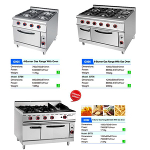 Cucina a Gas Commerciale a 4 Fuochi con <span class=keywords><strong>Griglia</strong></span> in Pietra <span class=keywords><strong>Lavica</strong></span> e Forno - Product Image 4