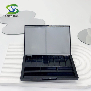 Boîtes carrées compactes pour fards à paupières et blush, 8 et 12 couleurs, écologiques, en ABS, neuves, vides, avec position <span class=keywords><strong>de</strong></span> pinceau haute <span class=keywords><strong>CD</strong></span>, revêtement UV, vente en gros - Product Image 3