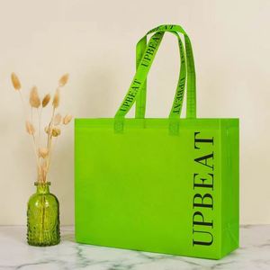 Sac fourre-tout en coton non tissé orange personnalisé pour l'épicerie, réutilisable, avec poignées, idéal pour les voyages et les cadeaux (vente en gros) - Product Image 3