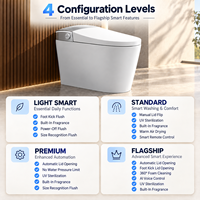 WC intelligent moderne en céramique avec bidet intégré, chasse d'eau automatique et télécommande pour salle de bain