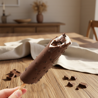 Abink Halal Certifié Lava Bobo Popsicle Crispy Chocolate & Vanilla Shell with Creamy Core Frozen Treat in Bag 75g Ready to Eat