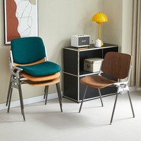 Chaise de bureau vintage minimaliste en bois massif Bauhaus, chaise de salle à manger en fonte, dossier artistique en fer pour meubles de maison, réunion