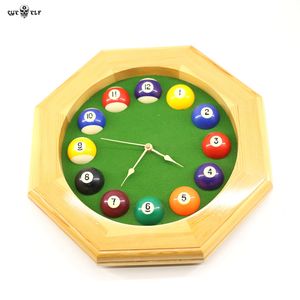 <span class=keywords><strong>Horloge</strong></span> de billard Cueelf, <span class=keywords><strong>horloge</strong></span> murale en bois octogonale, <span class=keywords><strong>horloge</strong></span> de billard, <span class=keywords><strong>horloge</strong></span> de snooker, accessoire de décoration de club - Product Image 6