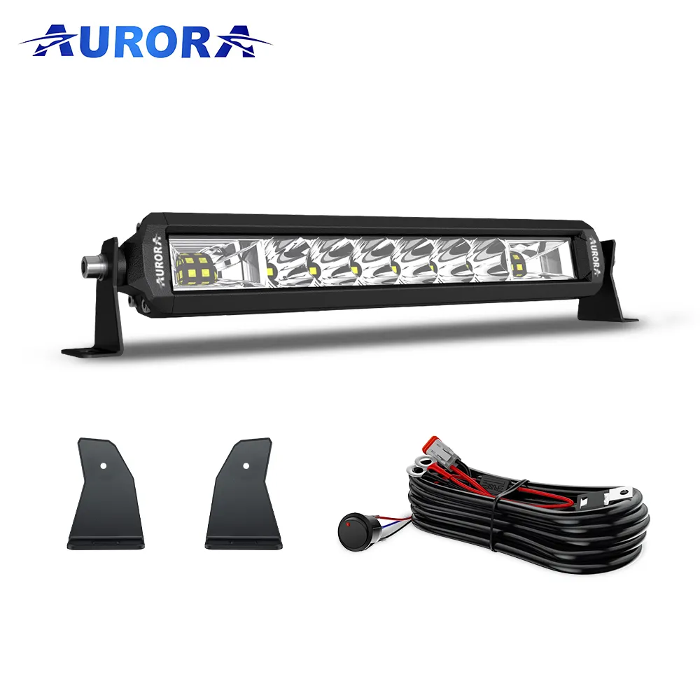 AURORA Patent IP68 & IP69K Waterproof led work light bar 10" 12" 20 22 inch Lights bar for Truck Offroad jeep Car