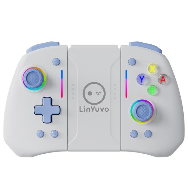 LinYuvo for Switch Pro Controller RGB Gamepad with Vibration Motor Turbo Button Wireless for OLED/PC