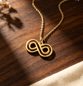 Collier pendentif infini en acier inoxydable <span class=keywords><strong>pour</strong></span> femme, collier chaîne infini minimaliste ajouré, bijoux de mode, cadeau Amour éternel - Product Image 1