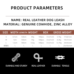 OEM/ODM personalizado de alta calidad suave de cuero genuino correa de perro Durable capa superior de lujo de moda al por mayor encantadora capa superior de entrenamiento - Product Image 2