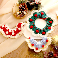 Collier pour animaux de compagnie tissé doux et adorable, comme accessoires pour chats et chiens, écharpes multifonctionnelles pour chats et chiens, comme cadeaux de Noël pour la famille et les amis