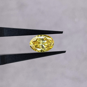 Bague en diamant jaune ovale Starsgem, couleur jaune foncé vif fantaisie, taille brillant OS, bijoux en diamants de laboratoire en vrac - Product Image 4