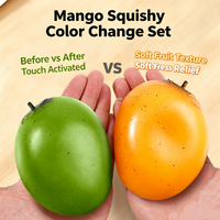 Jouet Squishy en Mousse PU en Forme de Mangue à Couleurs Changeantes avec Effet de Teinte Activé par le Toucher pour Jeu Sensoriel