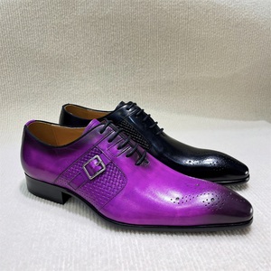 <span class=keywords><strong>Scarpe</strong></span> da <span class=keywords><strong>uomo</strong></span> fatte a mano in pelle Oxford con punta a punta <span class=keywords><strong>stringate</strong></span> formale da lavoro e da sposa per feste - Product Image 5
