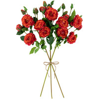 Real Touch Blumen Orange & Rot Künstliche Kamelien rosen mit langem Stiel Diy Braut strauß Hochzeits dekor Kunst blume Seiden rose